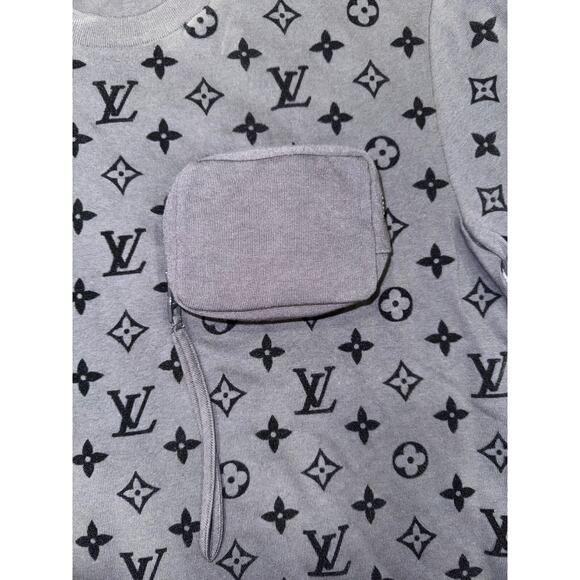 Louis Vuitton SS20 Velvet Monogram Black Logo Zip Pocket Short Sleeve T-Shirt M - Picture 5 of 16